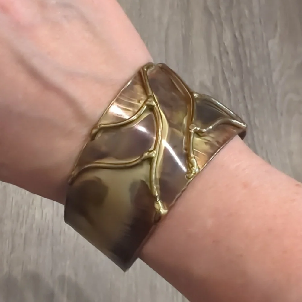 Vintage Brass Artisan Asymnetrical Cuff